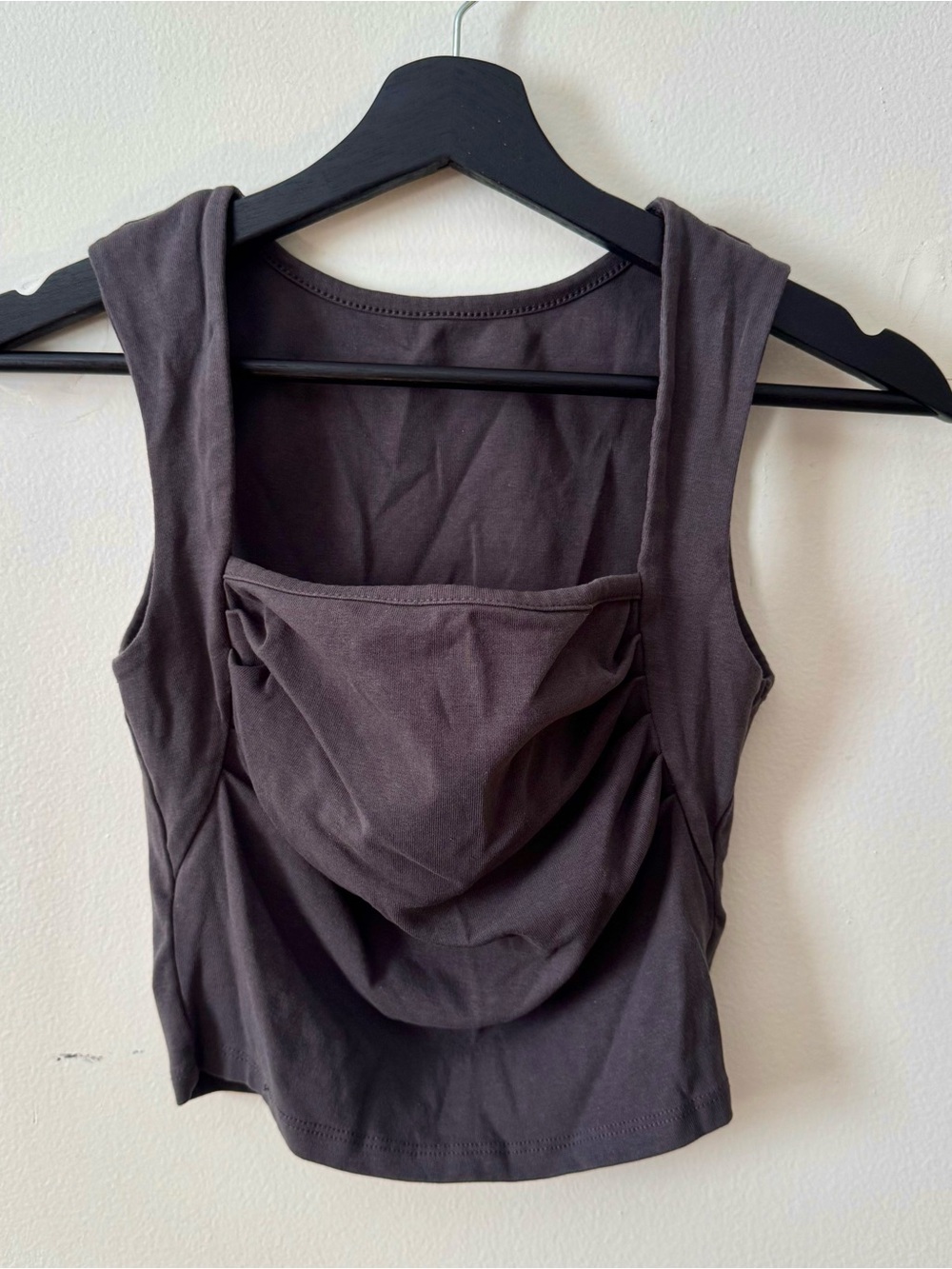 Women’s Medium Grey Slightly Pleated Front Tank Top